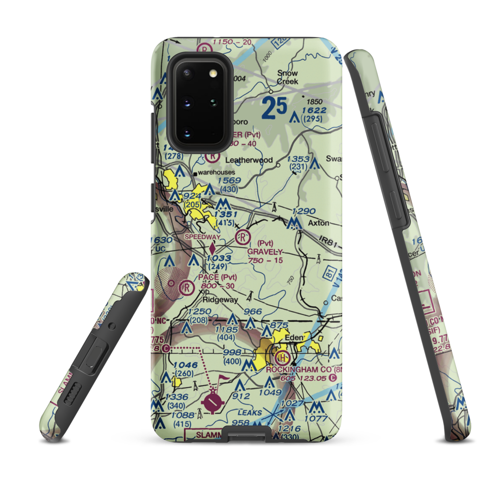 Gravely Airport (VA12) VFR Sectional Samsung Phone Case Samsung Galaxy S20 Plus model shown