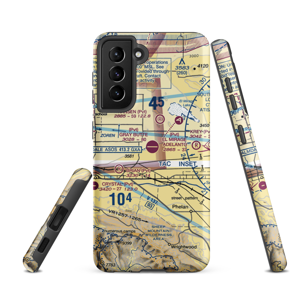 Gray Butte Field (04CA) VFR Sectional Samsung Phone Case Samsung Galaxy S21 FE model shown