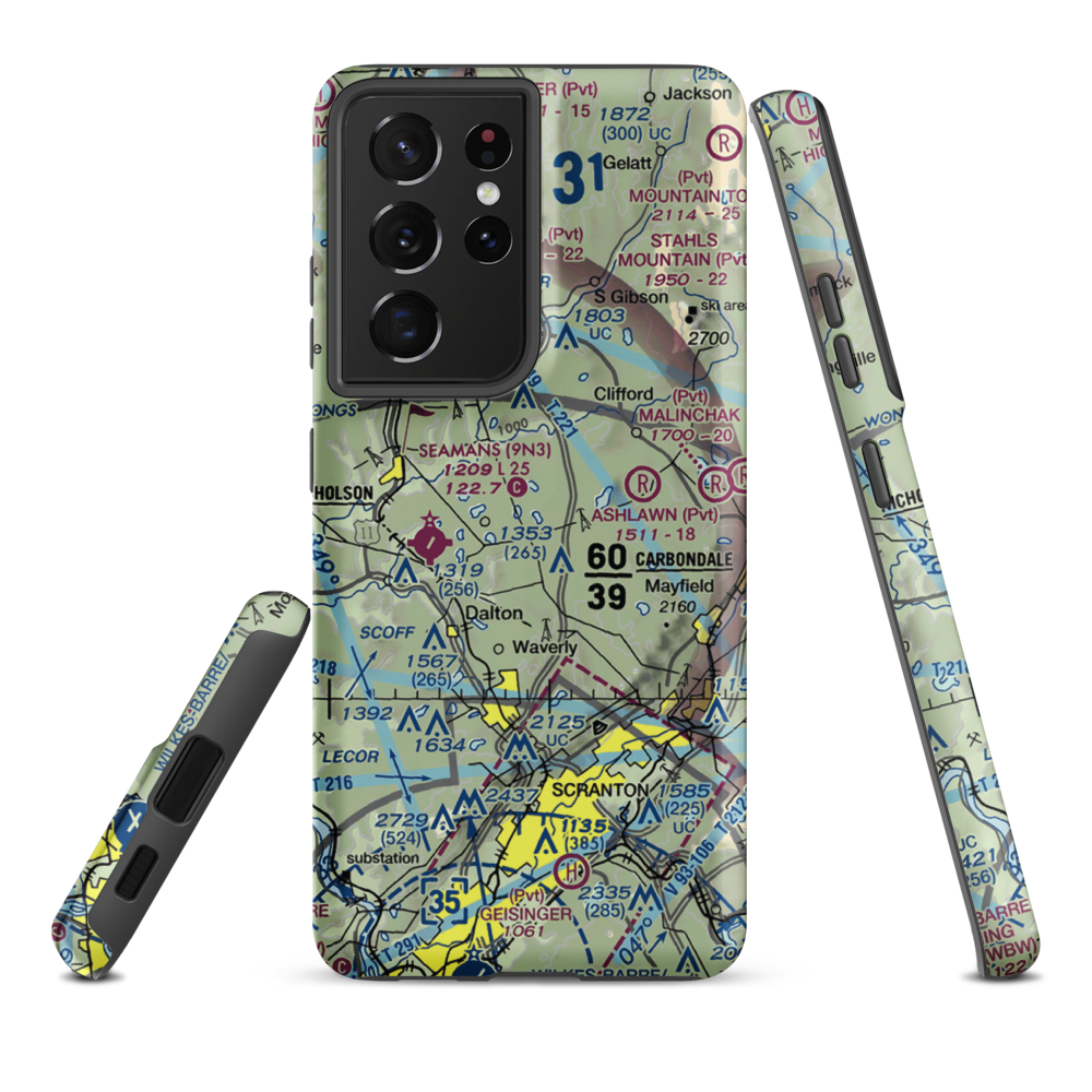 Grayce Farms Airport (PA82) VFR Sectional Samsung Phone Case Samsung Galaxy S21 Ultra model shown