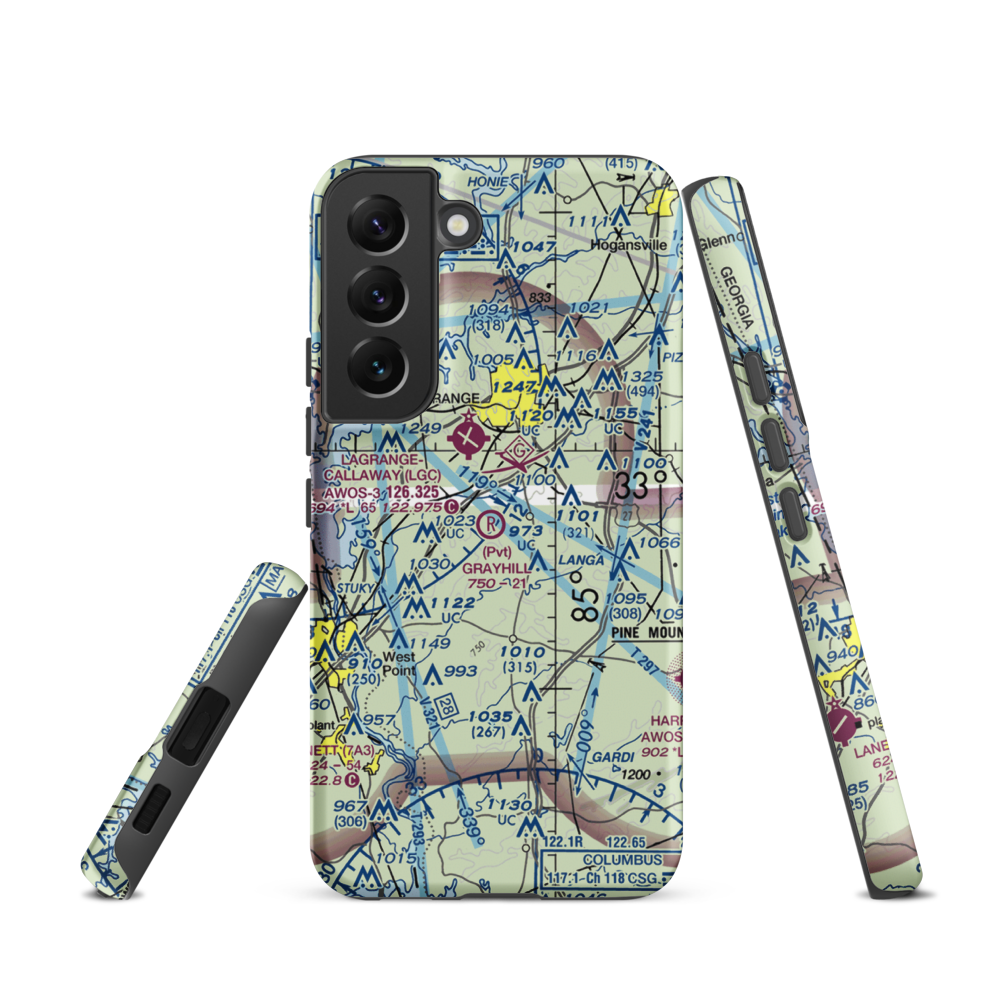 Grayhill Airport (GA98) VFR Sectional Samsung Phone Case Samsung Galaxy S22 model shown