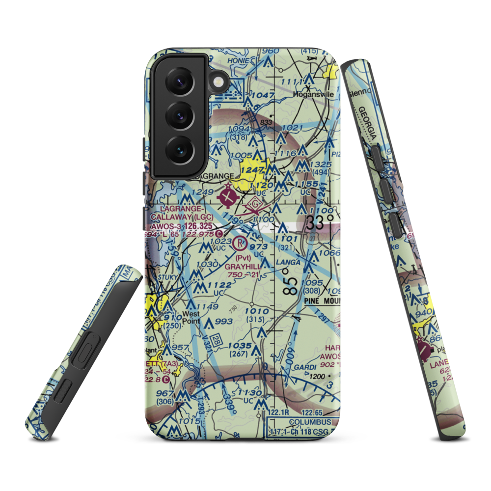 Grayhill Airport (GA98) VFR Sectional Samsung Phone Case Samsung Galaxy S22 Plus model shown