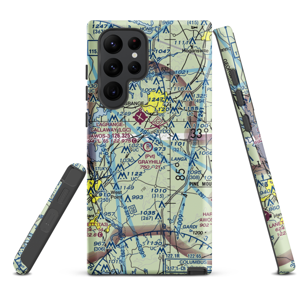 Grayhill Airport (GA98) VFR Sectional Samsung Phone Case Samsung Galaxy S22 Ultra model shown