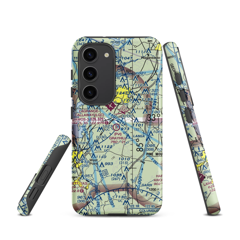 Grayhill Airport (GA98) VFR Sectional Samsung Phone Case Samsung Galaxy S23 model shown