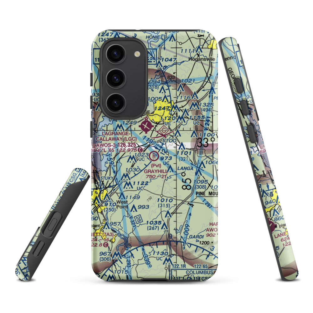 Grayhill Airport (GA98) VFR Sectional Samsung Phone Case Samsung Galaxy S23 Plus model shown