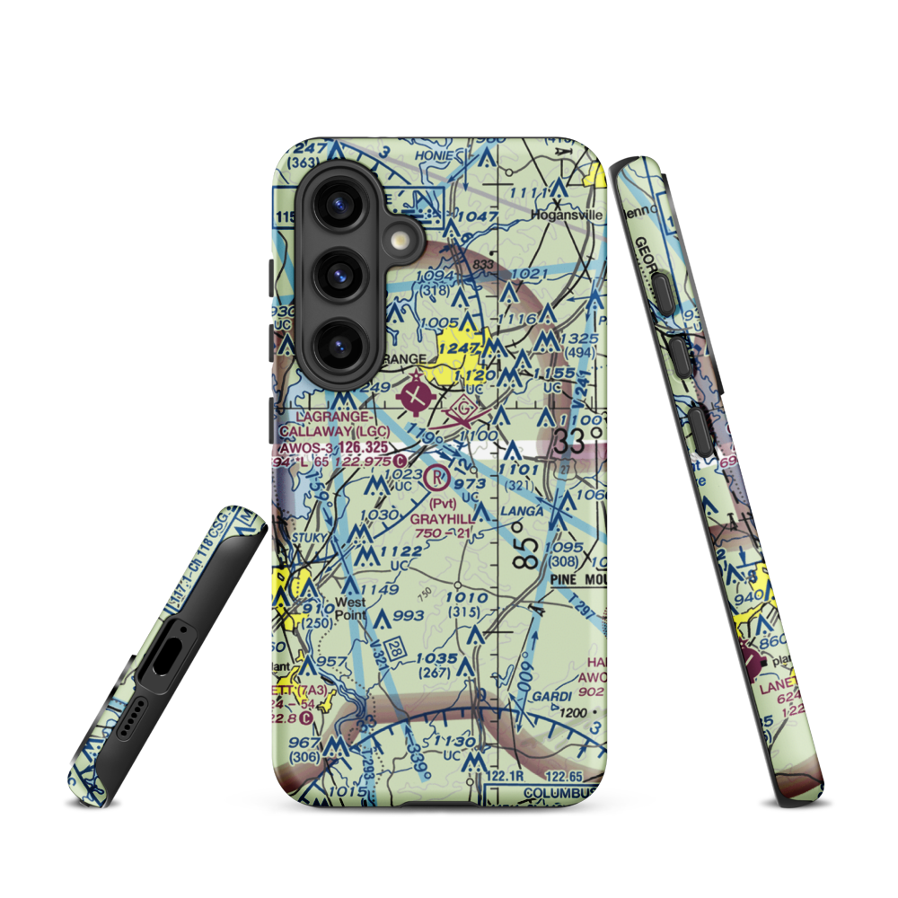 Grayhill Airport (GA98) VFR Sectional Samsung Phone Case Samsung Galaxy S24 model shown