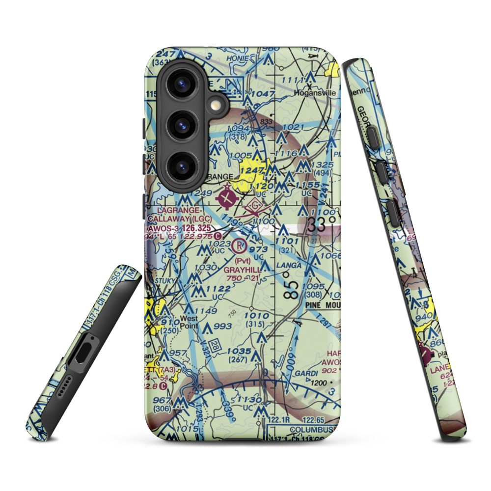 Grayhill Airport (GA98) VFR Sectional Samsung Phone Case Samsung Galaxy S24 Plus model shown