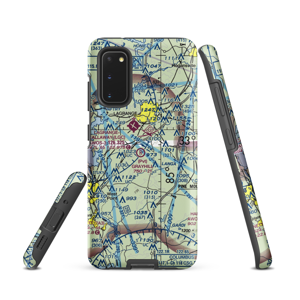 Grayhill Airport (GA98) VFR Sectional Samsung Phone Case Samsung Galaxy S20 model shown