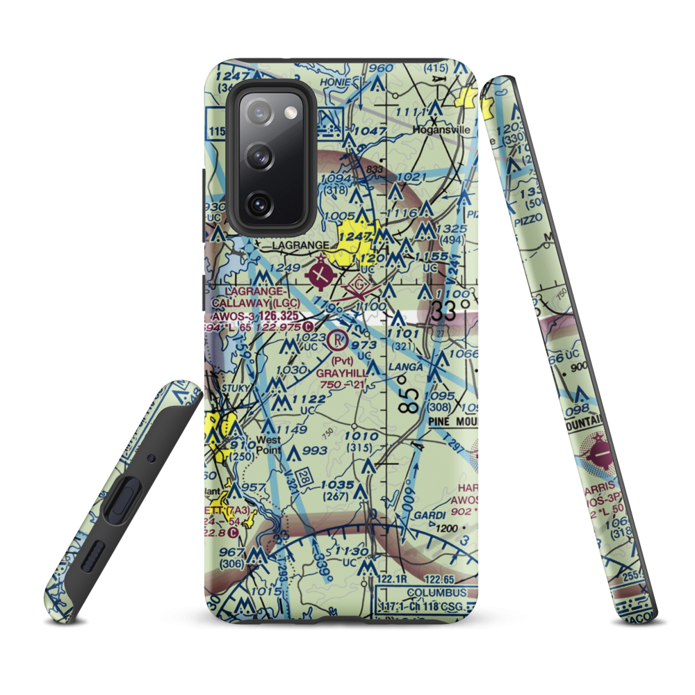 Grayhill Airport (GA98) VFR Sectional Samsung Phone Case Samsung Galaxy S20 FE model shown