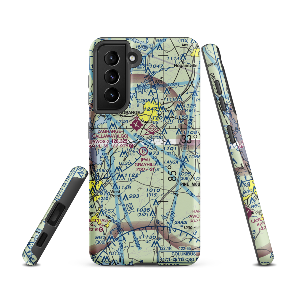 Grayhill Airport (GA98) VFR Sectional Samsung Phone Case Samsung Galaxy S21 model shown