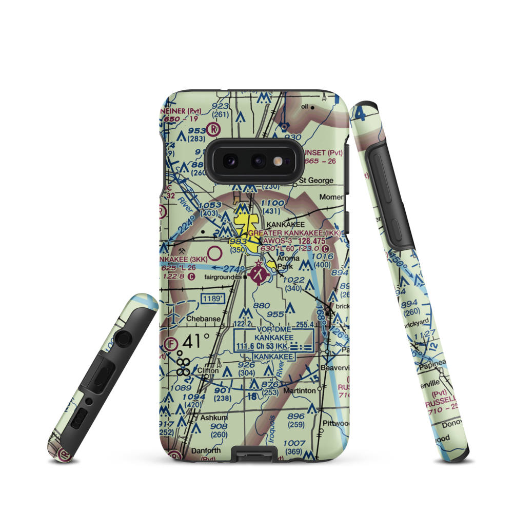 Greater Kankakee Airport (IKK) VFR Sectional Samsung Phone Case Samsung Galaxy S10 Plus model shown