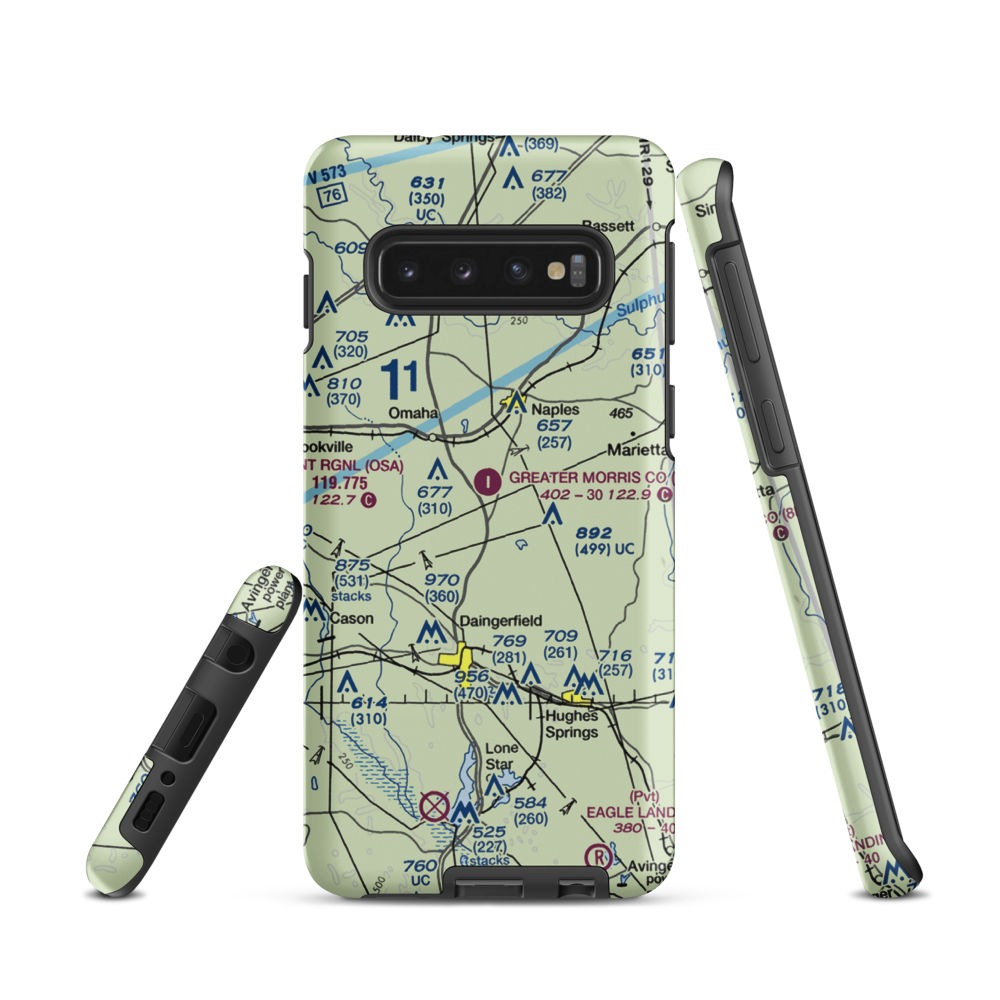 Greater Morris County Airport (8F5) VFR Sectional Samsung Phone Case Samsung Galaxy S10 model shown