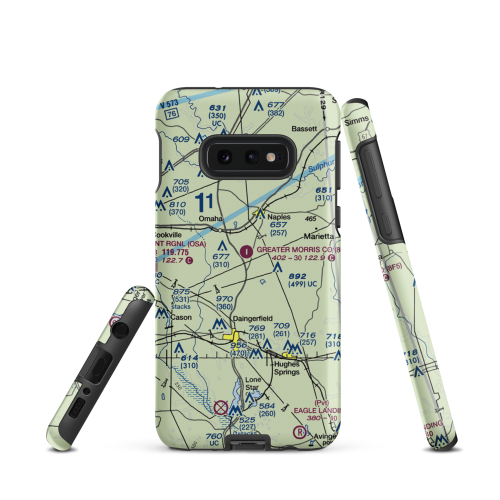 Greater Morris County Airport (8F5) VFR Sectional Samsung Phone Case Samsung Galaxy S10 Plus model shown