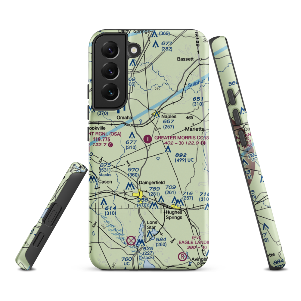 Greater Morris County Airport (8F5) VFR Sectional Samsung Phone Case Samsung Galaxy S22 Plus model shown