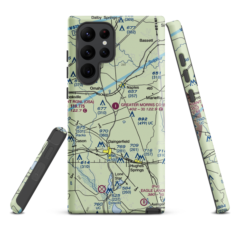 Greater Morris County Airport (8F5) VFR Sectional Samsung Phone Case Samsung Galaxy S22 Ultra model shown