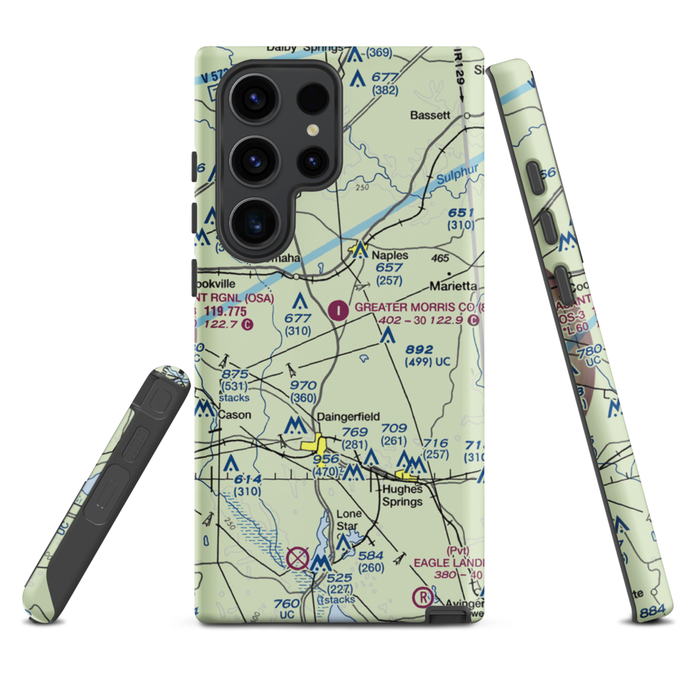 Greater Morris County Airport (8F5) VFR Sectional Samsung Phone Case Samsung Galaxy S23 Ultra model shown