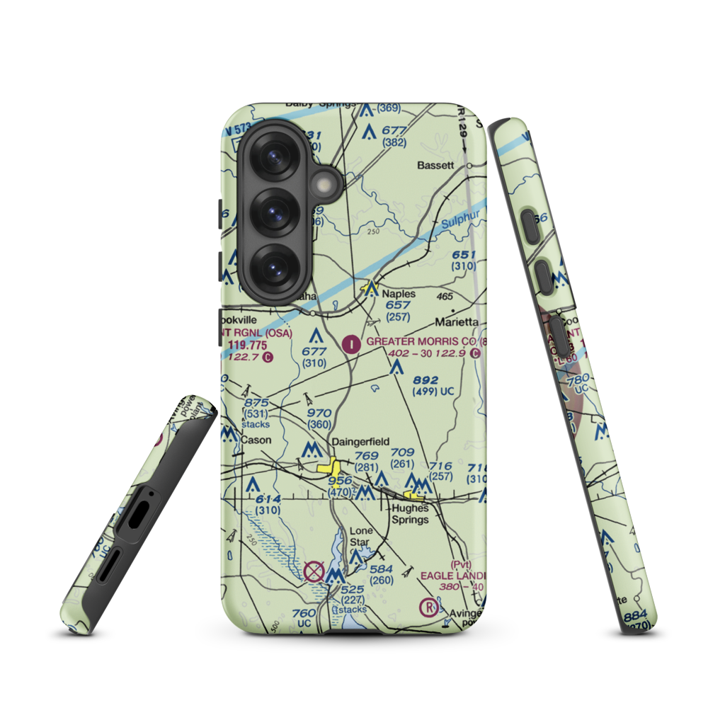 Greater Morris County Airport (8F5) VFR Sectional Samsung Phone Case Samsung Galaxy S25 model shown