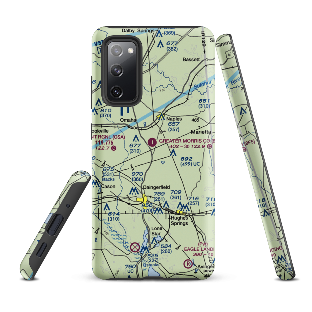 Greater Morris County Airport (8F5) VFR Sectional Samsung Phone Case Samsung Galaxy S20 FE model shown