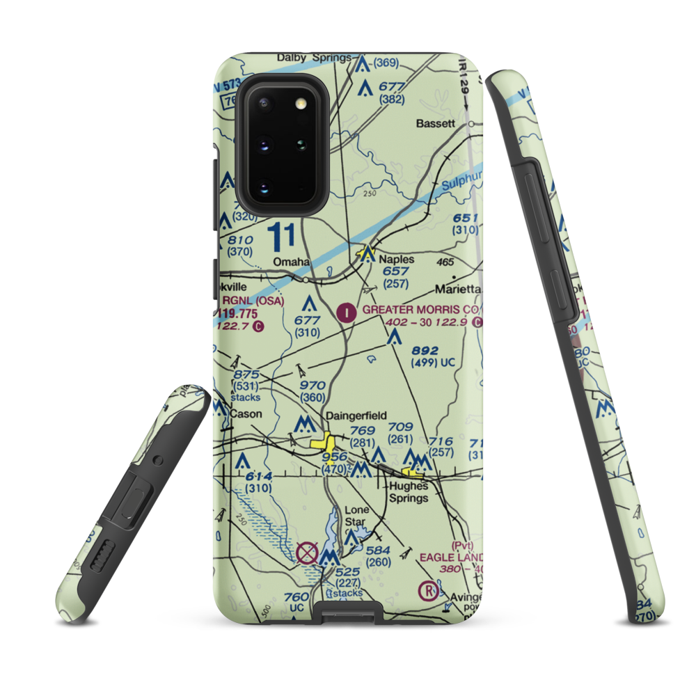 Greater Morris County Airport (8F5) VFR Sectional Samsung Phone Case Samsung Galaxy S20 Plus model shown