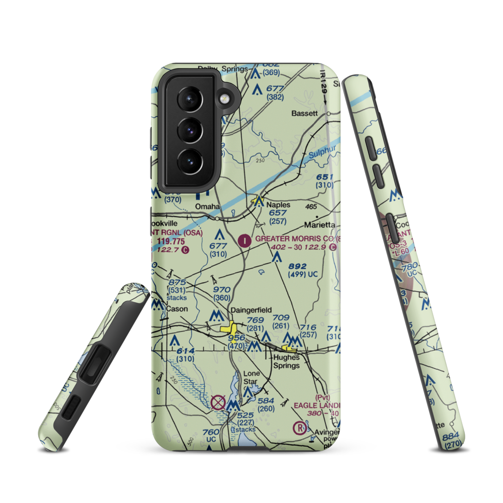 Greater Morris County Airport (8F5) VFR Sectional Samsung Phone Case Samsung Galaxy S21 model shown