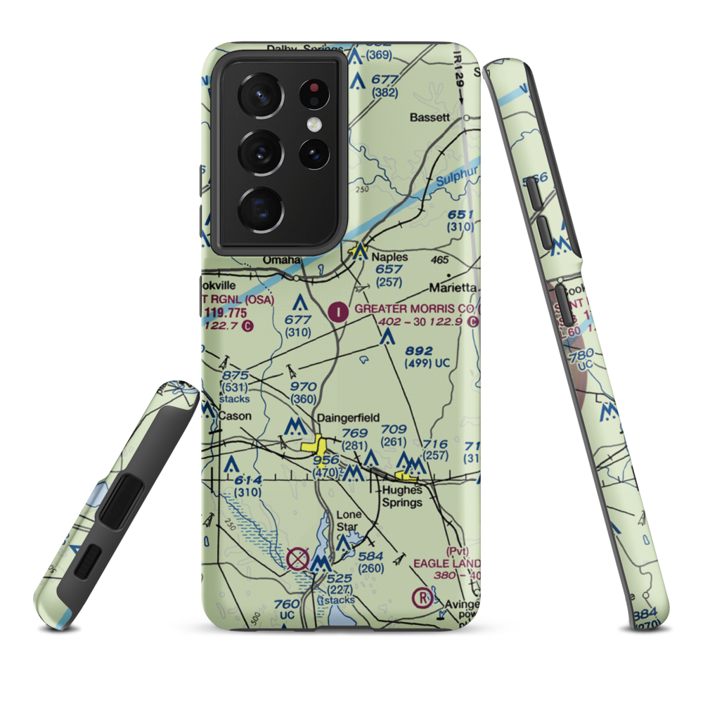 Greater Morris County Airport (8F5) VFR Sectional Samsung Phone Case Samsung Galaxy S21 Ultra model shown