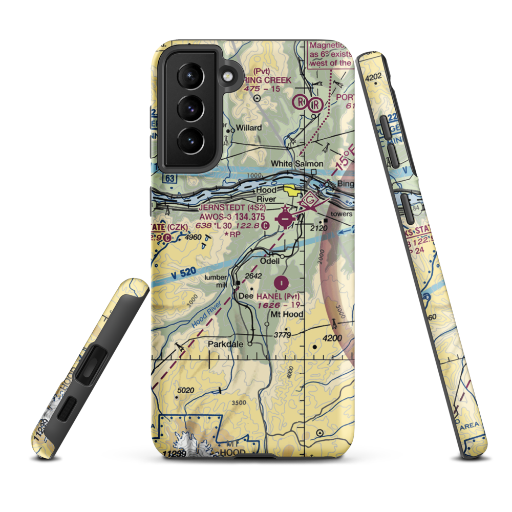 Green Acres Air Park (7OR6) VFR Sectional Samsung Phone Case Samsung Galaxy S21 Plus model shown