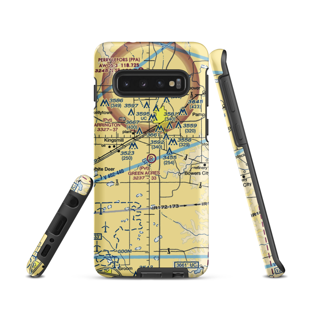 Green Acres Airfield (XS28) VFR Sectional Samsung Phone Case Samsung Galaxy S10 model shown