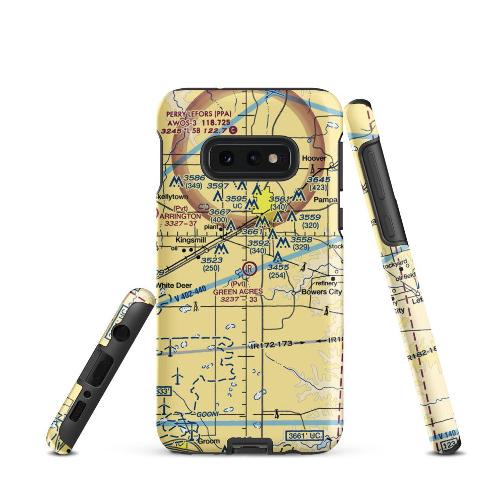 Green Acres Airfield (XS28) VFR Sectional Samsung Phone Case Samsung Galaxy S10e model shown