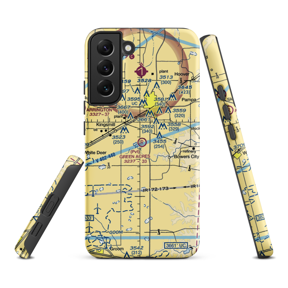 Green Acres Airfield (XS28) VFR Sectional Samsung Phone Case Samsung Galaxy S22 Plus model shown