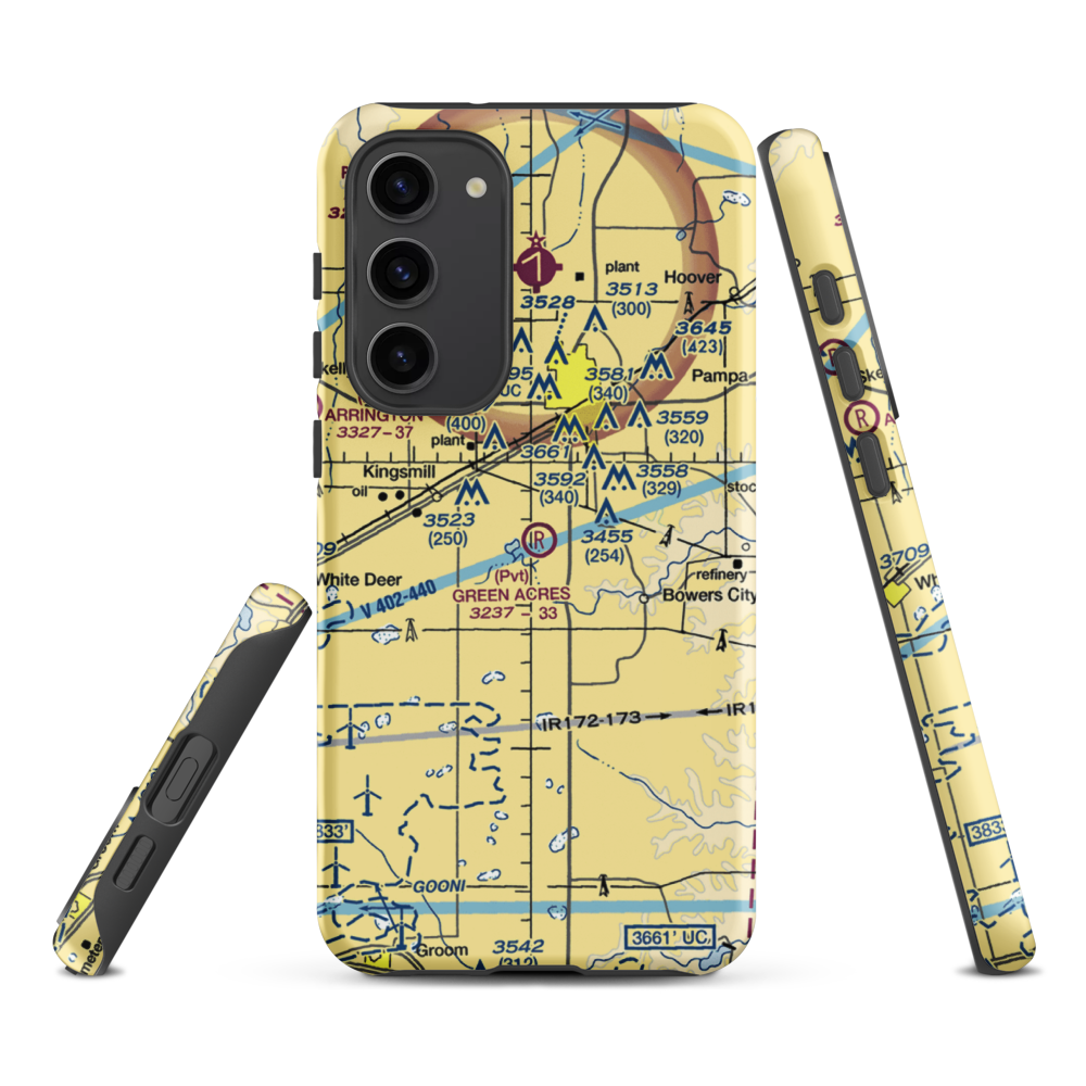 Green Acres Airfield (XS28) VFR Sectional Samsung Phone Case Samsung Galaxy S23 Plus model shown