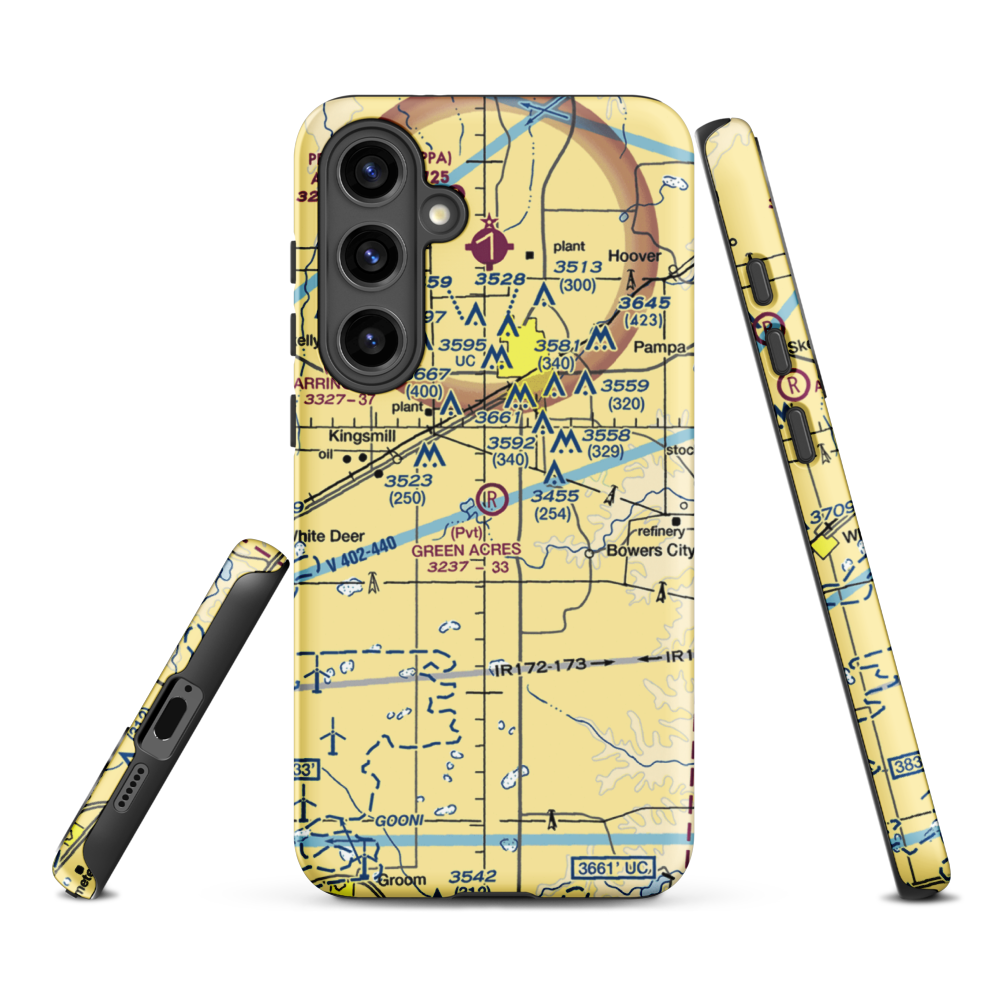 Green Acres Airfield (XS28) VFR Sectional Samsung Phone Case Samsung Galaxy S24 Plus model shown