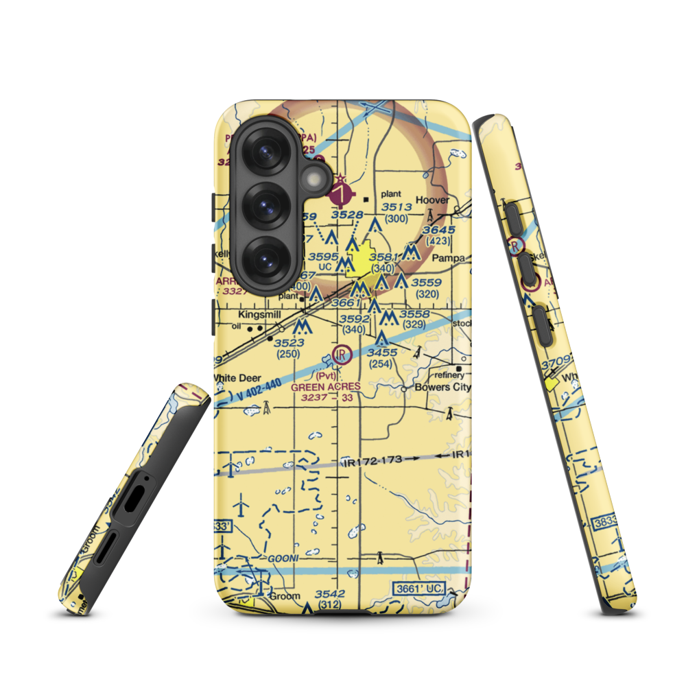 Green Acres Airfield (XS28) VFR Sectional Samsung Phone Case Samsung Galaxy S25 model shown