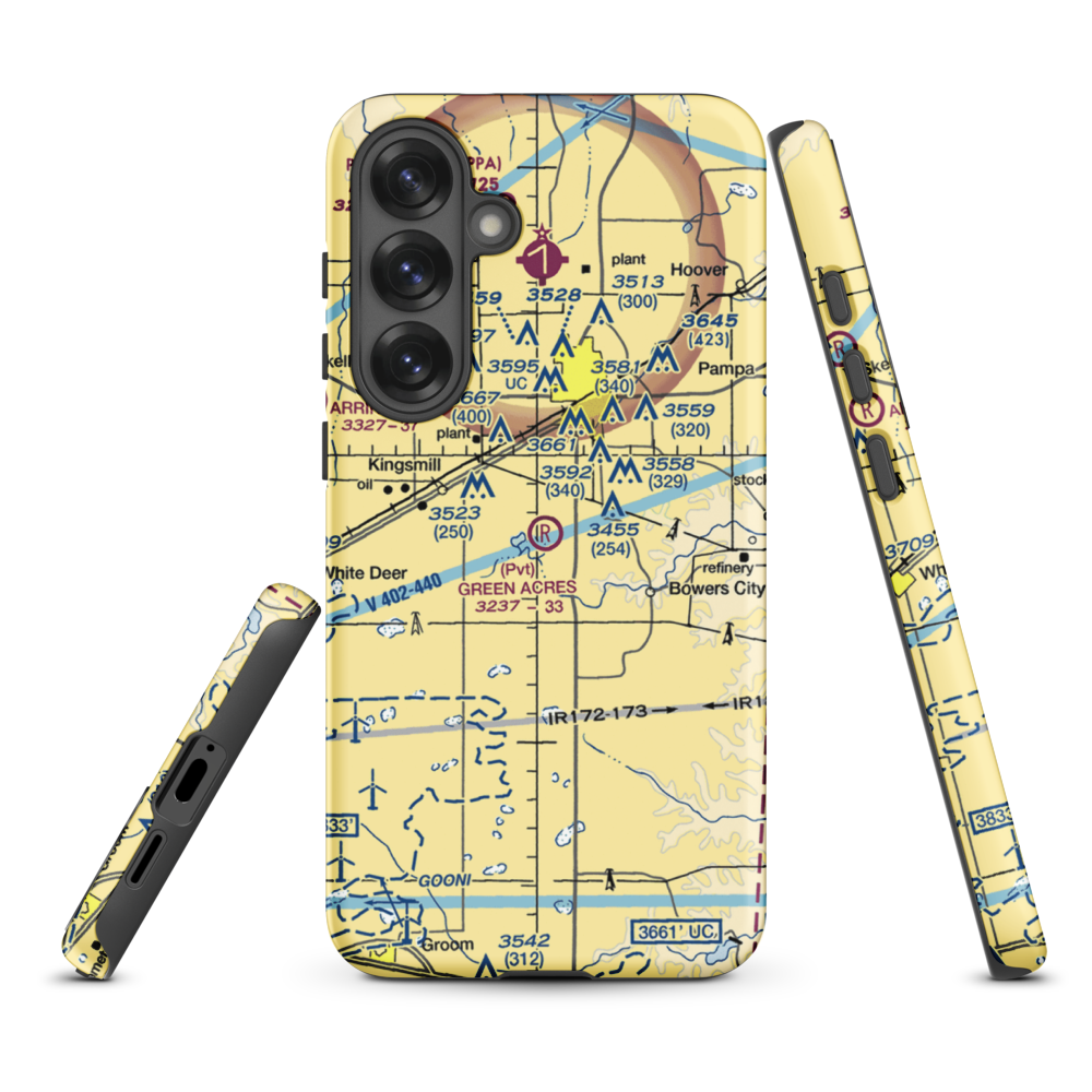 Green Acres Airfield (XS28) VFR Sectional Samsung Phone Case Samsung Galaxy S25 Plus model shown