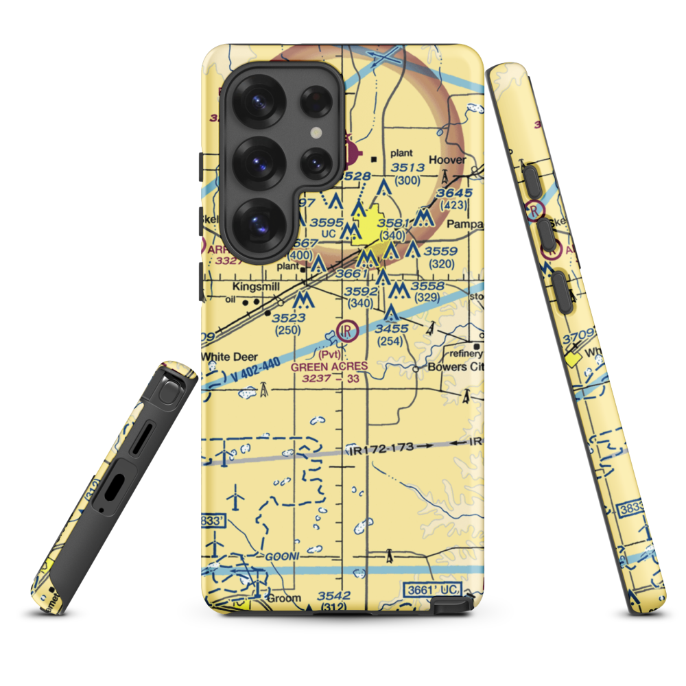 Green Acres Airfield (XS28) VFR Sectional Samsung Phone Case Samsung Galaxy S25 Ultra model shown
