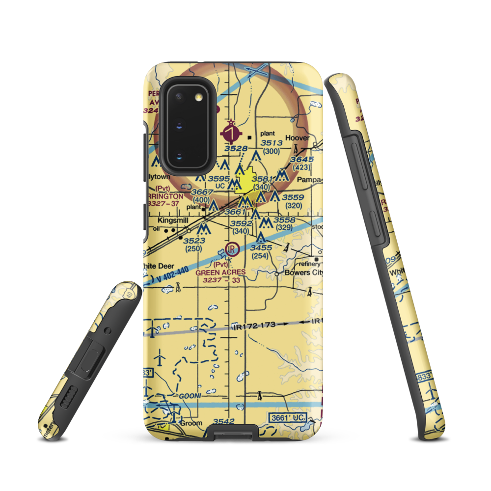 Green Acres Airfield (XS28) VFR Sectional Samsung Phone Case Samsung Galaxy S20 model shown