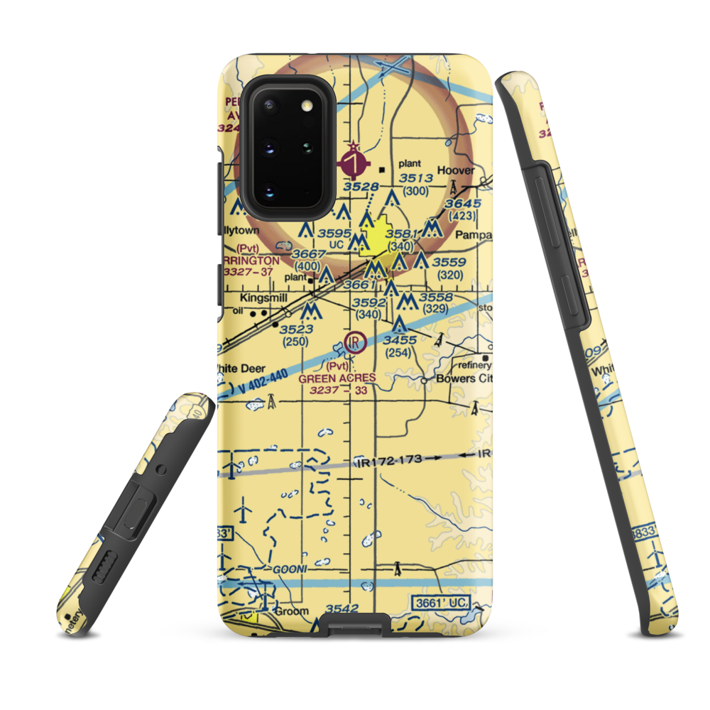Green Acres Airfield (XS28) VFR Sectional Samsung Phone Case Samsung Galaxy S20 Plus model shown
