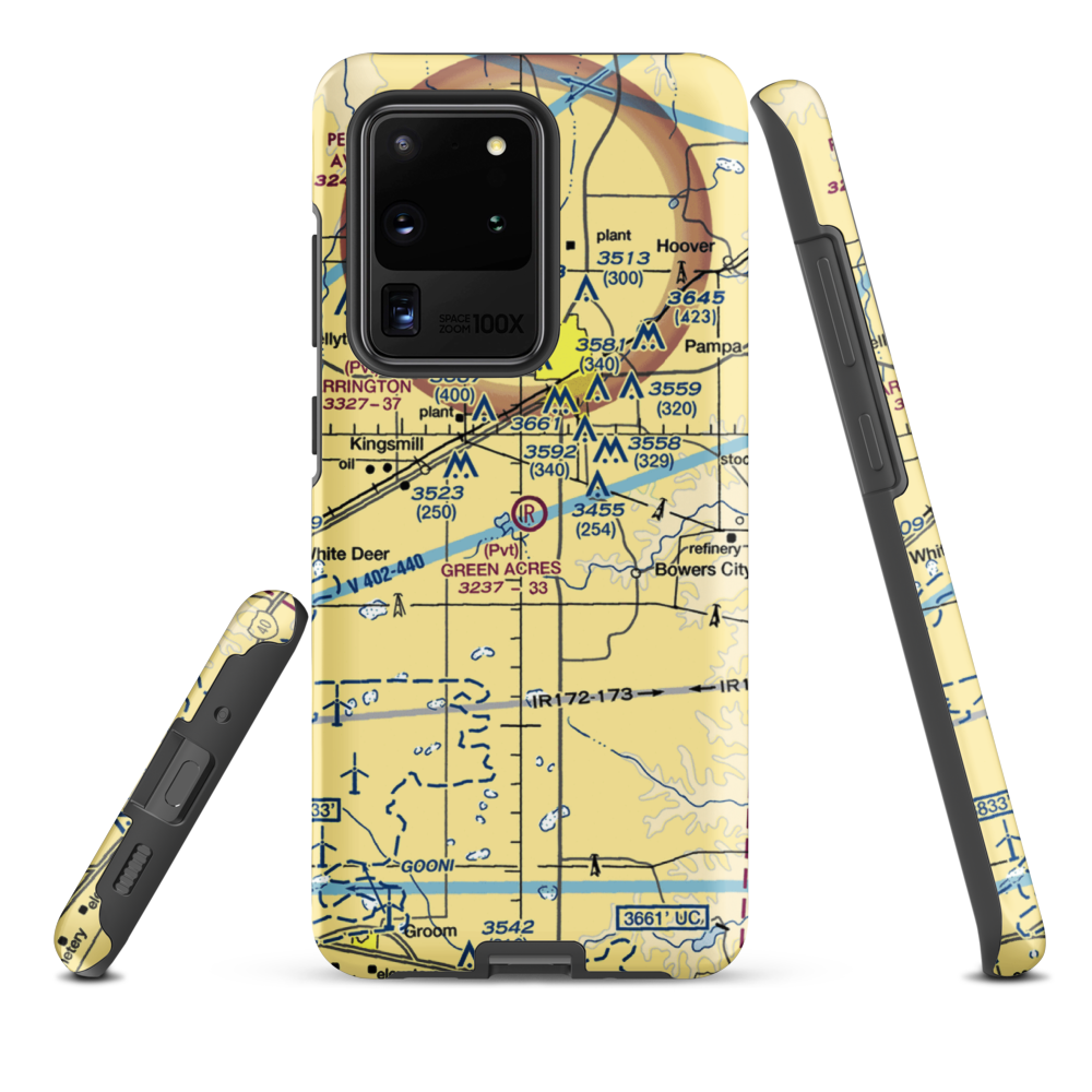 Green Acres Airfield (XS28) VFR Sectional Samsung Phone Case Samsung Galaxy S20 Ultra model shown