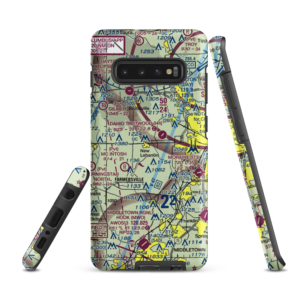 Green Acres Airport (06OI) VFR Sectional Samsung Phone Case Samsung Galaxy S10 Plus model shown