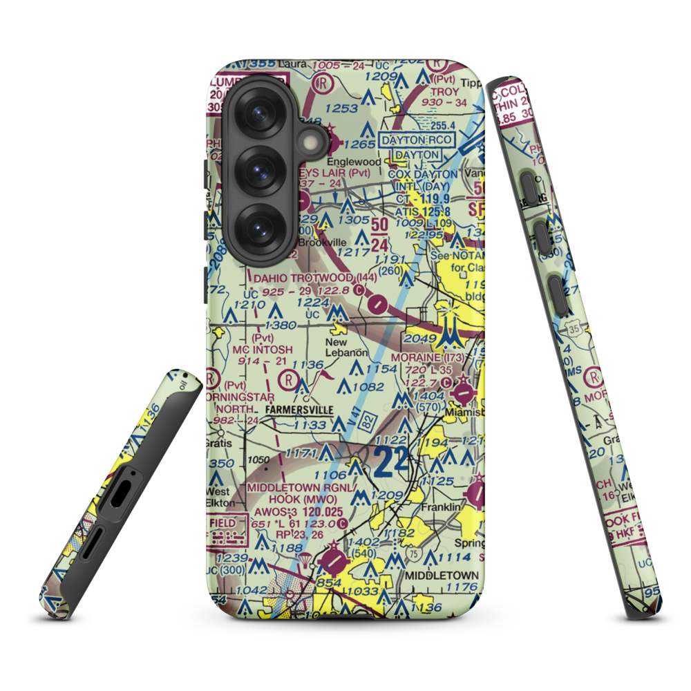 Green Acres Airport (06OI) VFR Sectional Samsung Phone Case Samsung Galaxy S25 Plus model shown
