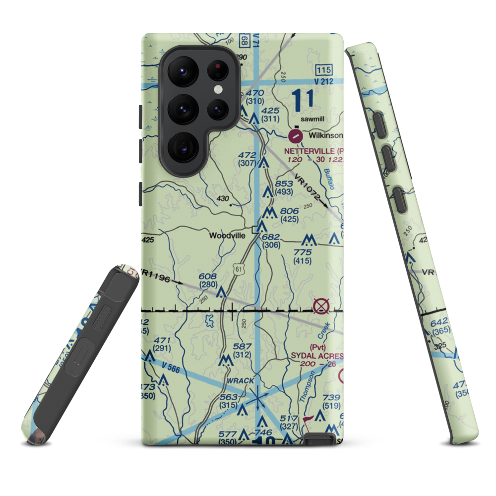 Green Acres Airport (12MS) VFR Sectional Samsung Phone Case Samsung Galaxy S22 Ultra model shown