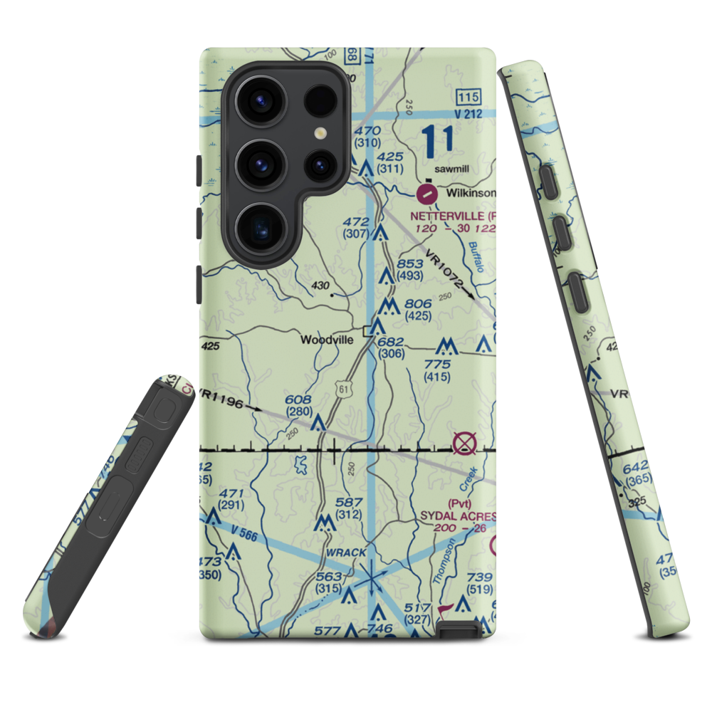 Green Acres Airport (12MS) VFR Sectional Samsung Phone Case Samsung Galaxy S23 Ultra model shown