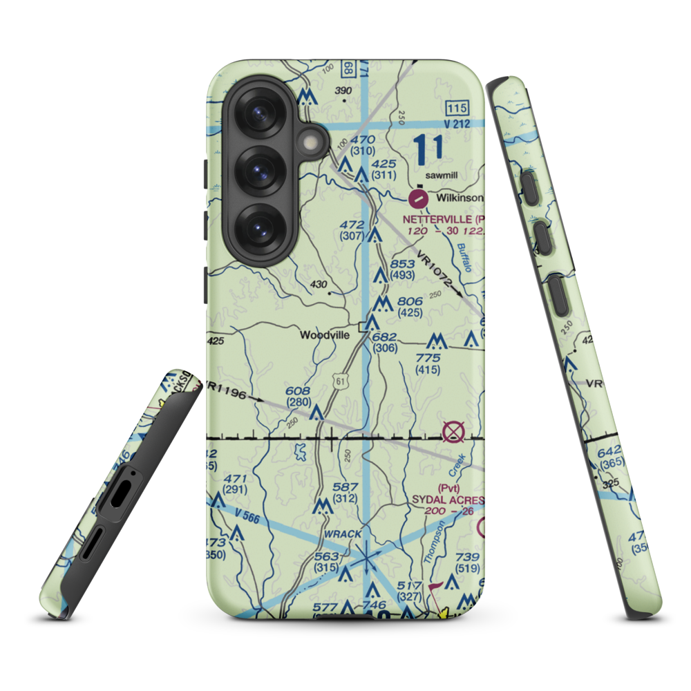 Green Acres Airport (12MS) VFR Sectional Samsung Phone Case Samsung Galaxy S25 Plus model shown