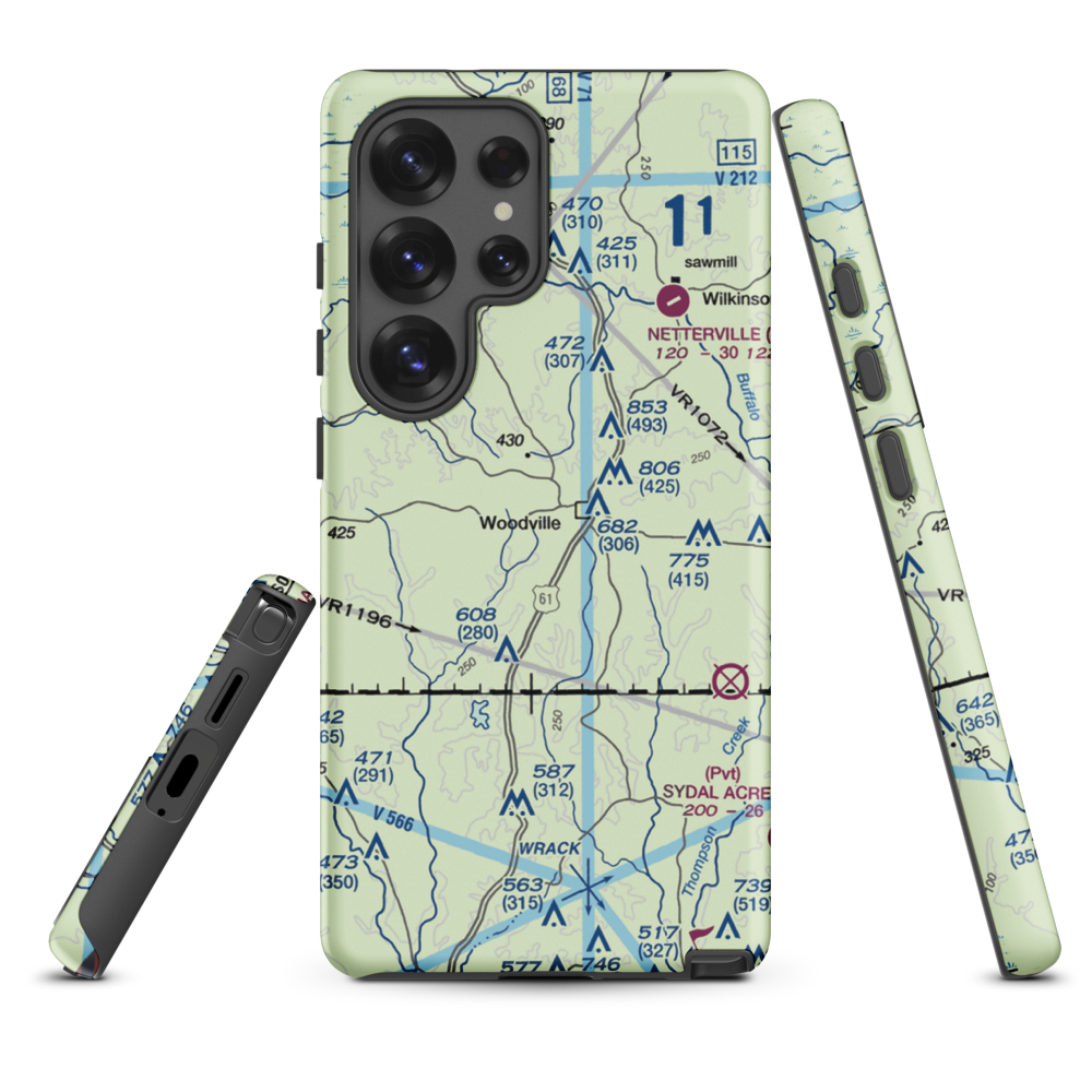 Green Acres Airport (12MS) VFR Sectional Samsung Phone Case Samsung Galaxy S25 Ultra model shown