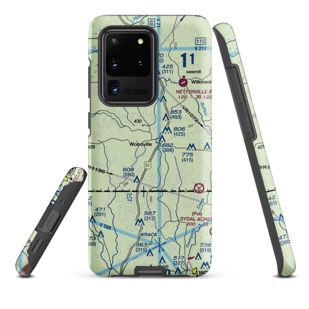 Green Acres Airport (12MS) VFR Sectional Samsung Phone Case Samsung Galaxy S20 Ultra model shown