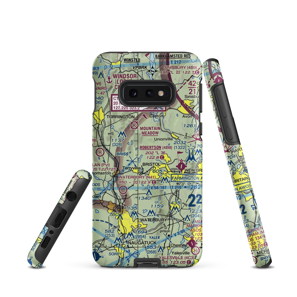 Green Acres Airport (CT96) VFR Sectional Samsung Phone Case Samsung Galaxy S10 Plus model shown
