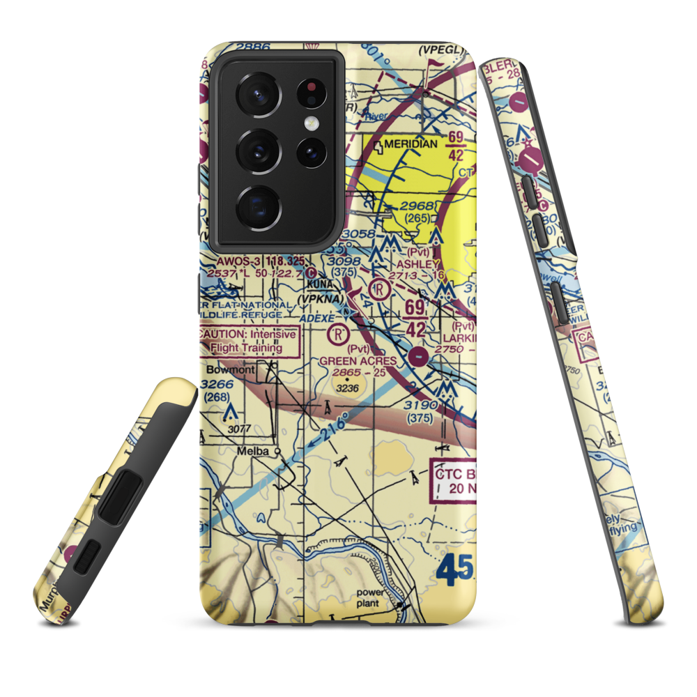 Green Acres Airport (ID68) VFR Sectional Samsung Phone Case Samsung Galaxy S21 Ultra model shown