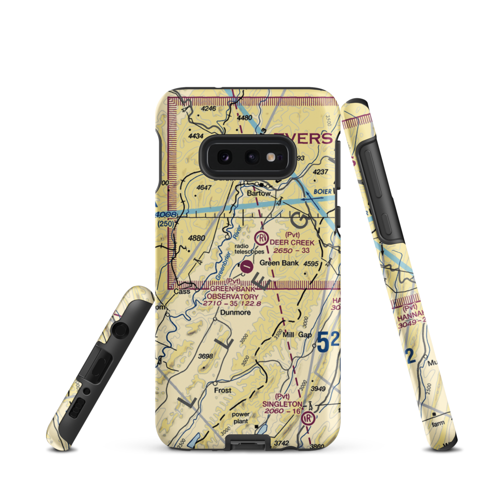 Green Bank Observatory Airport (WV52) VFR Sectional Samsung Phone Case Samsung Galaxy S10 Plus model shown