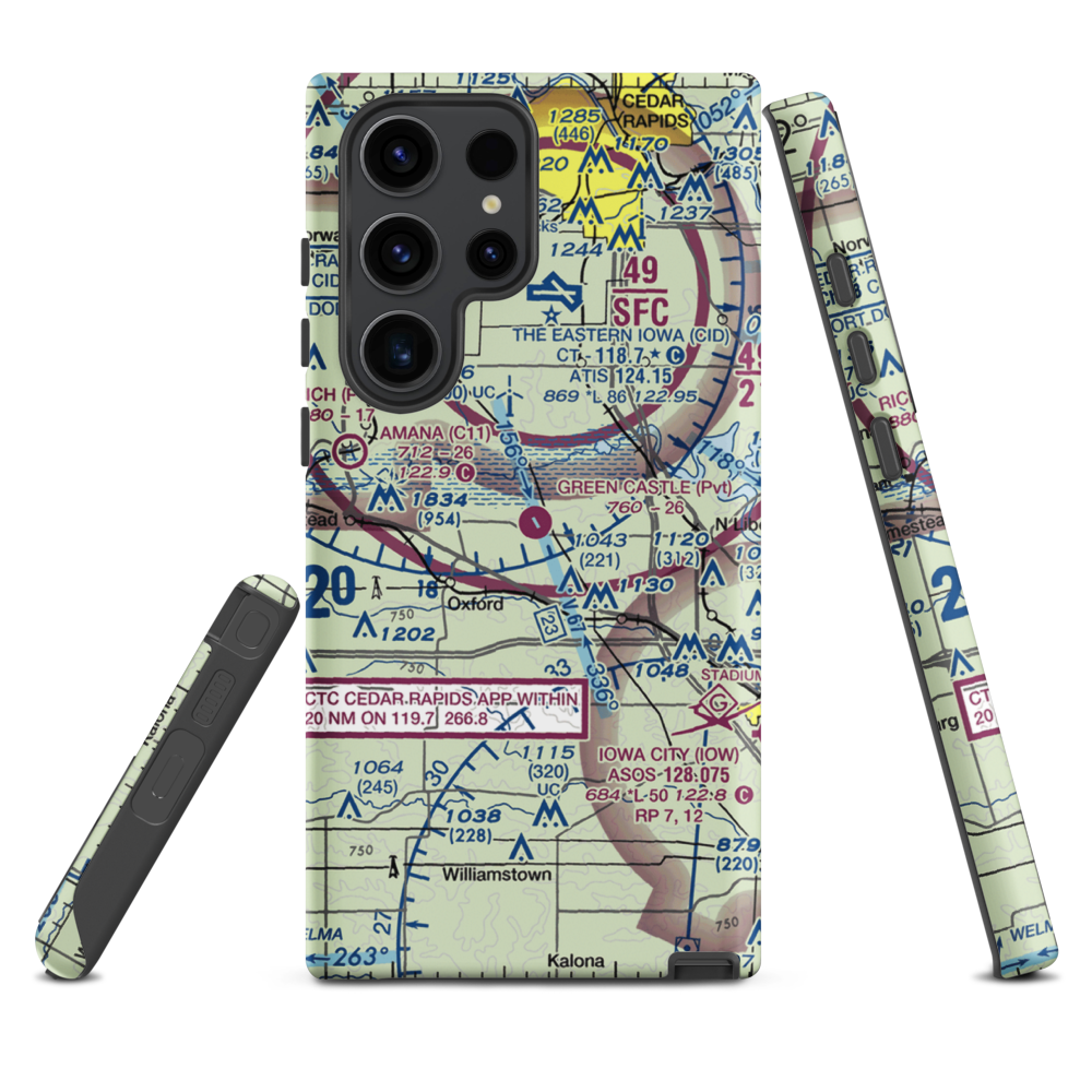Green Castle Airport (IA24) VFR Sectional Samsung Phone Case Samsung Galaxy S23 Ultra model shown
