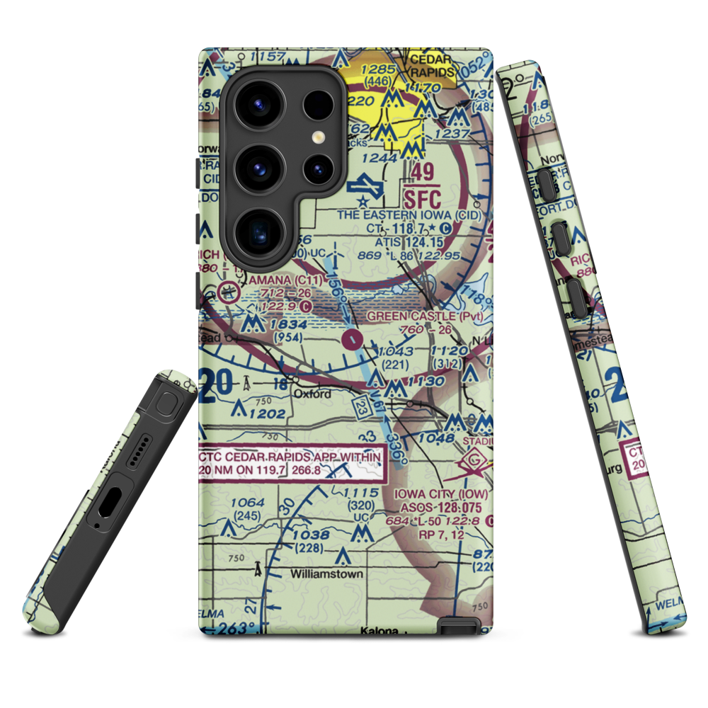 Green Castle Airport (IA24) VFR Sectional Samsung Phone Case Samsung Galaxy S24 Ultra model shown