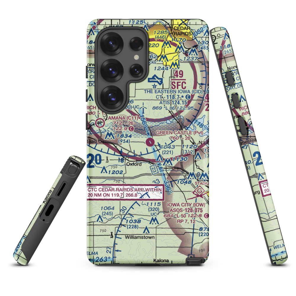 Green Castle Airport (IA24) VFR Sectional Samsung Phone Case Samsung Galaxy S25 Ultra model shown