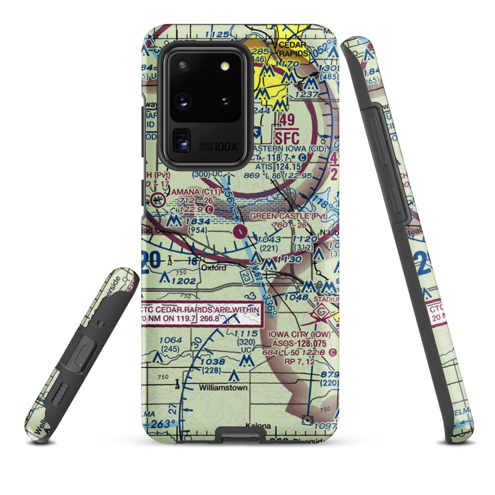 Green Castle Airport (IA24) VFR Sectional Samsung Phone Case Samsung Galaxy S20 Ultra model shown